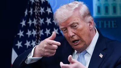 Trump said the report had put the ongoing effort to recover the second airman at risk, although that airman was later rescued. (AP)