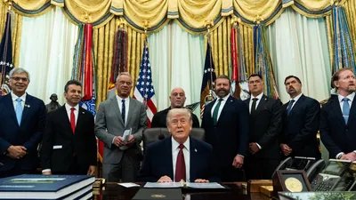 President Donald Trump speaks in the Oval Office of the White House, Saturday, April 18, 2026, in Washington. (AP)