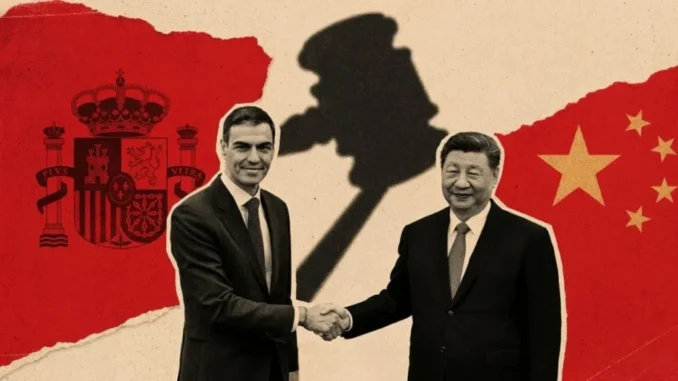 Trial against Pedro Sánchez's wife clouds tour to China