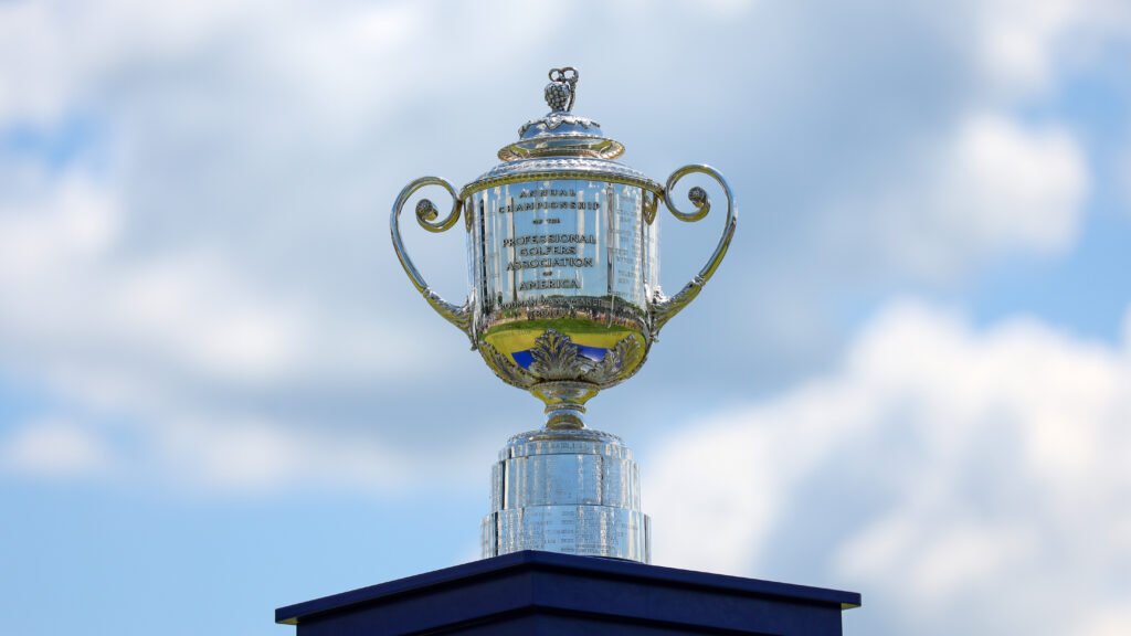 A general view of the Wanamaker Trophy - the prize for winning the PGA Championship