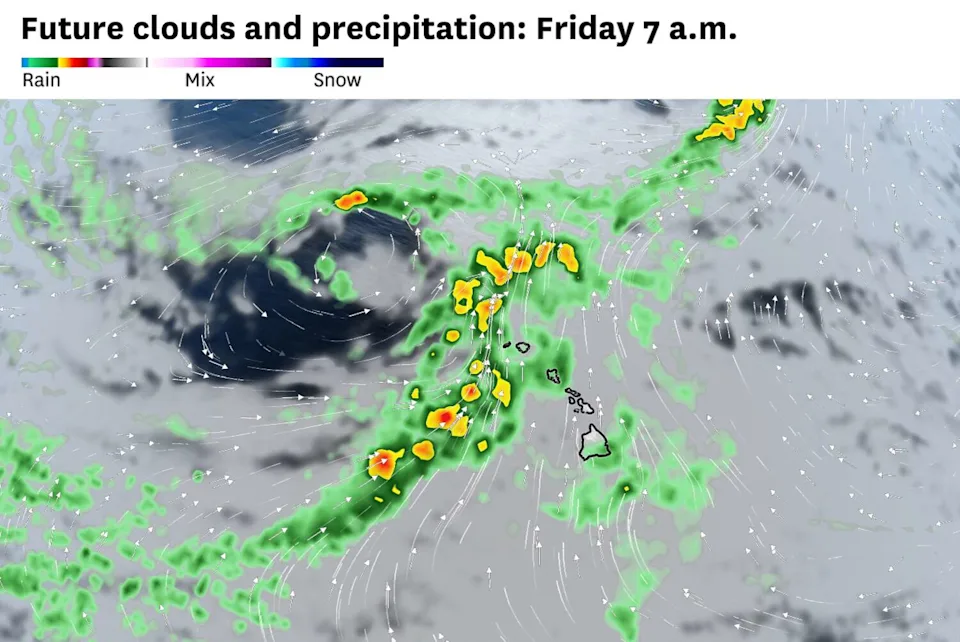 Several rounds of heavy rain and thunderstorms will impact the islands later this week. (Baron/Lynx )