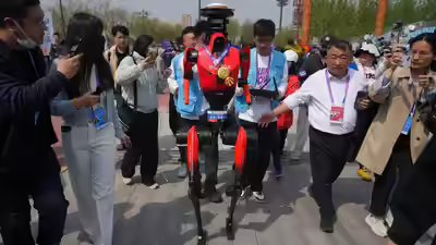 ‘Chinese Humanoid Robots’ beat ​human winners in half-marathon race, again ‘proving’ Elon Musk right about China being Tesla’s only competitor