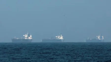 Tankers are seen off the coast of the Fujairah, as Iran vows to close the Strait of Hormuz, amid the US-Israel conflict with Iran, in Fujairah, United Arab Emirates, 3 March, 2026. Photo: Reuters