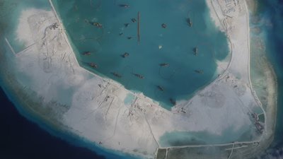 A satellite image of Antelope Reef taken in February.