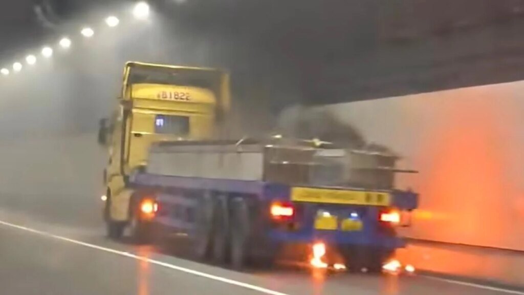 Traffic hit as truck catches fire in tunnel of Hong Kong’s mega bridge