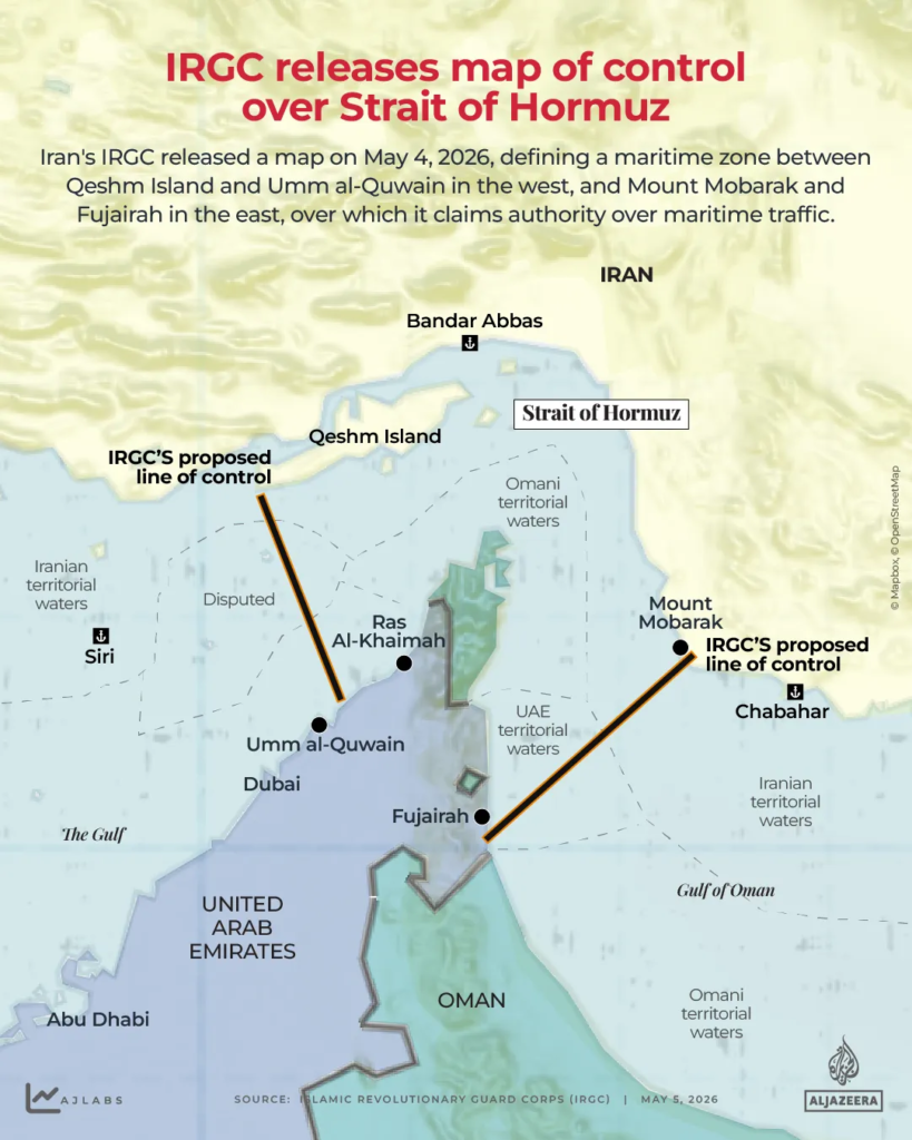 INTERACTIVE - IRGC releases map of control over Strait of Hormuz - May 5, 2026-1777975253