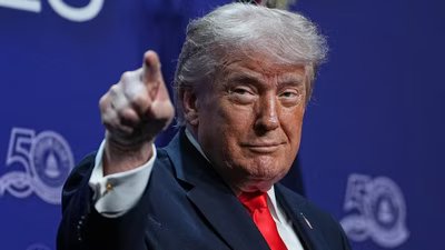 In his post, Trump also claimed that US forces had intercepted and shot down seven small “fast” boats allegedly used by Iran. (AP)