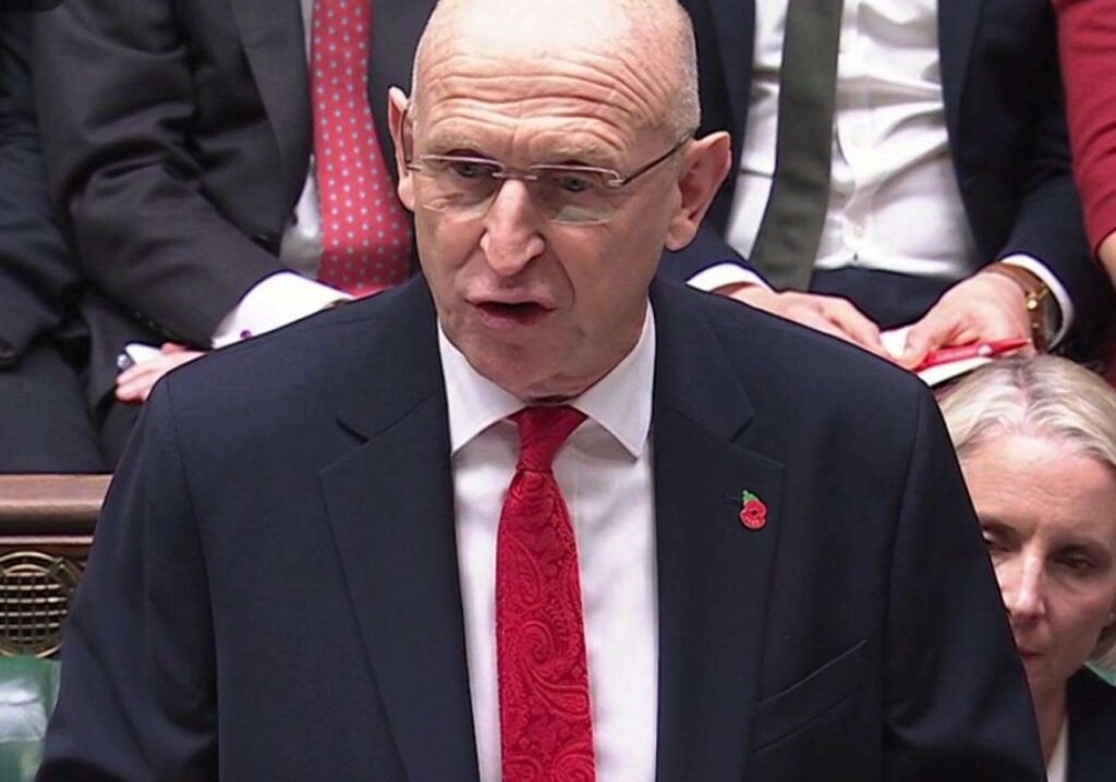 Chancellor John Healey in the House of Commons today